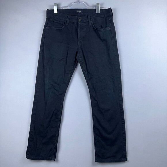 Hudson Slim Straight Leg Jeans Women's Size 32 Mid Rise Dark Wash Black - Picture 1 of 12